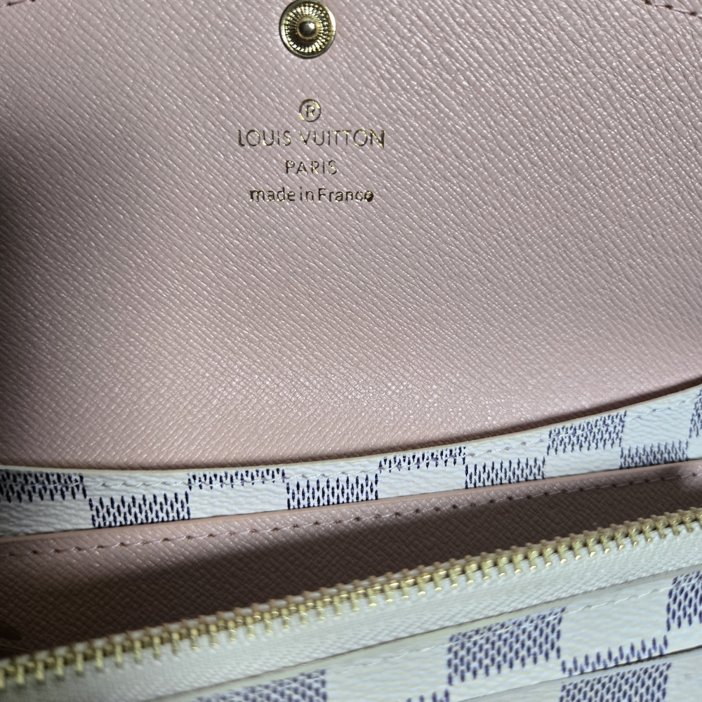 Louis Vuitton Emilie Wallet in Damier Azur canvas with a Rose Ballerine interior - Picture 5 of 5